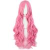 MapofBeauty 80cm/ 31 Pollice Lungo Ricci Donna Ricci Parrucche (Leggero Rosa)