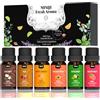 MISIJI Essential Oils Set-frutta Essential Oils for Diffuser for Home,Diffuser Oils Scents for Aromatherapy, Laundry, Candle&Soap Making,Humidifiers 6 X 10 ML