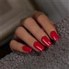 KQueenest Press on Nails - Set di 28 unghie rosse da incollare, tinta unita, quadrate, finte, rosse, per donne e ragazze, colore rosso
