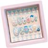 FASHION YO 12 pezzi Unghie finte acriliche per bambini, pre-incollate, con copertura completa, glitter arcobaleno unicorno sirenetta, per bambini, adesive, kit per unghie false per ragazze, regalo di