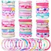 Kigift 42 elastici per capelli per ragazze e donne, in nylon in 14 colori, elastici per capelli piccoli, morbidi per capelli spessi, lisci e ricci, delicati per danni ai capelli per bambini e neonati