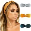 Alexis Leroy 3 Pezzi Fasce per Capelli Donna Fascia Minimalista Tinta Unita Grigio Chiaro/Giallo/Verde Scuro