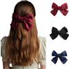 Alexis Leroy 3 Pezzi Fermaglio per Capelli con Fiocco Accessori per Capelli Donna Ragazze Bordeaux/Nero/Blu Scuro