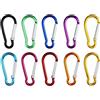 PETERMALLON 10 moschettoni portachiavi multicolore in alluminio, 10 colori piccoli moschettoni portachiavi in alluminio, moschettoni di blocco per pesca, escursionismo, zaino