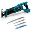 bycpower Sega a sciabola a batteria compatibile con Makita LXT-18 V batteria (senza batteria), motore brushless, altezza di sollevamento 22 mm, max. 3500 RPM, con 4 lame per sega a sciabola per legno e metallo