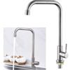 Whychstore Rubinetto per lavandino in acciaio inossidabile 304 per verdure, rubinetto purificatore d'acqua per cucina, rubinetto per acqua fredda singolo rotativo per cucina e casa