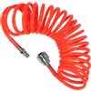 Valyrane Tubo Aria Compressa 5m Tubo Spirale PU 5×8mm Rosso | Accessori Compressore Aria con Attacchi Rapidi
