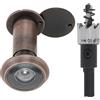 HOJLKLD Spioncino in ottone massiccio a 200 gradi con punta da trapano da 16 mm, diametro del tubo da 1,5 cm, con copertura resistente per la privacy, per porte da 3,5 a 6,3 cm (bronzo lucidato ad