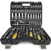 CUBEWAY Set di chiavi a bussola e cricchetto da 172 pezzi, kit professionale per meccanica, set completo di chiavi a bussola con attacco da 1/4, 3/8, 1/2, punte, custodia per riparazione auto e fai