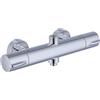 Ulytid Miscelatore Termostatico Doccia Con 2 Uscite, Miscelatore Doccia Rubinetto Bagno, Uscita Superiore 3/4 BSP (26.4mm) e Uscita Inferiore 1/2 BSP (21mm), Rotondo Cromato