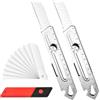 Auauraintt 2PCS Taglierino Professionale 8 in 1 Retrattile Cutter Professionale | Taglierino di Precisione in Acciaio Inox con 10 Lame SK5 Extra, Coltello Multiuso per Taglio di Aziende Fai-da-te