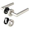 Aperit Maniglia per porta: in acciaio inox con rosette PZ - Rotondo - Opaco - Maniglia per porte interne - Modello T - 49.330.01