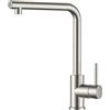 FORIOUS Rubinetto Lavello Cucina, Miscelatore Cucina con Beccuccio Rialzato, Rubinetti Cucina per Lavello in Acciaio Inox a Forma di L, Rubinetto con Maniglia Singola, Girevole a 360°