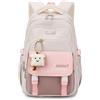 Makukke Zaino per la scuola per ragazze, grazioso zaino per bambini e adolescenti, 30 l, impermeabile, casual, con ciondolo carino, rosa, L, Zaino daypack