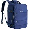 Samfolk - Zaino a mano Ryanair, borsa da viaggio 40x20x25, borsa da viaggio da 13 pollici, borsa da cabina con scomparto separato per scarpe, borsa a mano, 20L, Blu mare, 40x30x20