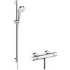 hansgrohe Croma Select S Sistema doccia esterno Vario con termostatico Ecostat Comfort e asta doccia 90 cm, bianco/cromo, 27014400