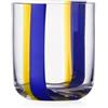 Ichendorf Milano Tumbler, Azzurro e Giallo U, Collezione Gesti, 35 cl, Vetro Soffiato a Bocca, Rifinito a Mano