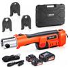 VEVOR Pinza Crimpatrice Elettrica Idraulica da 18 V con Ganasce M15, M22, M28 per Tubi in Acciaio Inox, Utensile di Crimpatura Elettrico con 2 Batterie da 4 Ah, Forza 32 kN e Valigetta per Trasporto