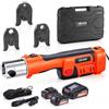 VEVOR Pinza Crimpatrice Elettrica Idraulica da 18 V con Ganasce V15, V22, V28 per Tubi in Acciaio Inox, Forza 32 kN con 2 Batterie da 4 Ah, Testa Rotante, Caricabatteria e Valigetta per Trasporto