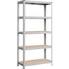SONGMICS Scaffalatura a 5 Ripiani, Scaffale in Acciaio, Montaggio Senza Viti, Utensili, Strumenti in Garage, Magazzino, Ripostiglio, Portante 875 kg, 40 x 90 x 180 cm, Argento GLR40SV