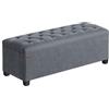 SONGMICS Cassapanca, Pouf Contenitore, Poggiapiedi 40 x 110 x 39 cm, Ottomano con Gambe in Legno, Regge fino a 300 kg, per Soggiorno, Camera da Letto, Dormitorio, Grigio Ardesia LSF089G01
