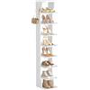 VASAGLE Scarpiera, Scaffale Portascarpe da Ingresso a 9 Livelli, Scarpiera Stretta, per Corridoio, Angolo, Cabina Armadio, Bianco Opaco LBS210WB01