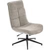 MEUBLE COSY Poltrona Imbottita Girevole Sedia da Salotto Funzione di Inclinazione Libera per Camera Poltroncina Relax con Seduta Spessa Schienale Alto in Tessuto Chenille Grigio