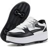 ANEFUN Scarpe da skate a rotelle per donne e ragazze, con ruote staccabili, adatte per Halloween, Natale, feste di compleanno, Bianco/nero, 42 EU