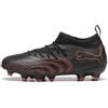 PUMA Future 9 Match FG/AG JR Scarpe da Calcio, Nero-Rosso incandescente, Grigio Forte, 4.5 UK, Puma Nero Rosso Brillante Grigio Forte, 4.5 UK