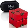 PILPOC theFube Infinity Cube Fidget Desk Toy - Cubo magico infinito in alluminio di alta qualità con custodia esclusiva, robusto, pesante, allevia lo stress e l'ansia, per ADD, ADHD, OCD (rosso)
