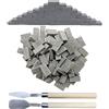 Woohome 150 Pz Mattoni in Miniatura Mini Scale Mattoni Modello 1:16 Mini Mattoni per Micro Paesaggio, Fai Da Te Casa Delle Bambole in Mattoni Diorama Fairy, Gris