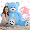 MorisMos Orso Peluche Gigante Blu 120cm - Orsacchiotto XXL Morbido, Orsetto di Peluche Grande per Fidanzata, Regali per Lui e Lei, Bambini, Compleanno e Natale