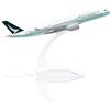 QIYUMOKE A350 Cathay Pacific 1/400 - Modello di aereo in metallo con supporto (14,5 cm) - A350 China Airlines in lega per gli appassionati di aviazione - Regalo - Decorazione per ufficio