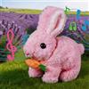 Wekuw Coniglio Giocattolo Plushie Coniglio Interattivo Chiamerà Peluche Coniglios Giocattolo Che si Muove e Salta Funny Bunny Regali di Pasqua per Bambini per Bambini Compleanno (Rosa)