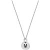 Silverly Collana con Lettera Rotonda Incisa in Argento Sterling per Donna | Ciondolo a Disco con Iniziale del Nome Semplice su Catena a Maglie