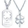 Unendlich U - Ciondolo a forma di quadrifoglio, in argento Sterling 925, da uomo e da donna, idea regalo per la persona amata