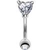 OUFER 16G Rook Daith Piercing Curved Bar Argento Acciaio Chirurgico Cuore CZ Eyebrow Sopracciglio Cartilagine Orecchino Helix Conch Tragus Snug Earring Gioielli Donne
