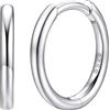 Suplight Orecchini Donna Argento a Cerchio Piccolo in Argento 925 Orecchini Huggie Cerchio 10mm con Confezione Regalo per Donna