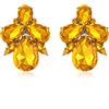 EVER FAITH Strass Cristalli Art Deco Orecchini, Banchetto Prom Brillante Multi Goccia Marquise Orecchini a lobo per donna Giallo Argento-fondo