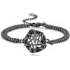 REDSUN Braccialetto a serpente in argento Sterling 925 con pentagramma di serpente nero