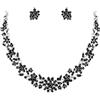 EVER FAITH austriaco cristallo fiore foglia set di gioielli da sposa chiaro tono argento, 45 cm x 2.7 cm, cristallo, Nessuna pietra preziosa