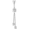 AROWRO Barre per Ombelico in Titanio Barra per Ombelico 14G Piercing per Ombelico a Forma di Pipistrello Anello per Ombelico Cubo in Zirconia Piercing per Ombelico Galleggiante Gioielli per Piercing