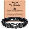 TEVOP Regalo di compleanno per uomini, 21°, 30°, 40°, 50°, 60°, 70°, 80° compleanno, per figlio, papà, nonno, marito, zio, regalo significativo per uomini di 30-80 anni, 21 cm, Pelle
