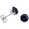 Miore Orecchini Donna Piccoli a Lobo Solitario Zaffiro Blu Oro Bianco 9 Kt / 375