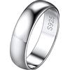 Suplight Anello Donna Grande Argento 925 Fede Fidanzamento Anello Matrimonio Coppia Misura 25 - Larghezza 5 mm Fedina Semplice - Confezione Regalo