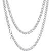 Richsteel Collana a Maglie a Catena Cubana Larghezza 3MM/6MM/9MM/12MM Lunghezza 18/22/26/28/30 Collana Unisex con Catena di Cordoli per Gioielli Placcata Oro/Nero/Acciaio Inossidabile