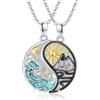 REDSUN Yin Yang - Collana in argento sterling 925, con ciondolo a forma di sole e montagna, per coppia, collana dell'amicizia, 2 pezzi, regalo per donne e uomini e figlie (turchese2)