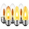 LVWIT Lampadine a Fiamma E27, Lampadina LED E27 1W Equivalenti a 3W, 35 Lumen, Lampadine Fiamma Vintage E27 Luce Calda 1800K, Lampadina LED Filamento Candele C35 Stile Vintage Retrò, 220-240V, 6 Pezzi