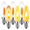 LVWIT Lampadine a Fiamma E14, Lampadina LED E14 1W Equivalenti a 3W, 35 Lumen, Lampadine Fiamma Vintage E14 Luce Calda 1800K, Lampadina LED Candele C35 Stile Retrò, Non Dimmerabile,Retrò