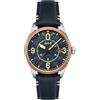 AVI-8 Orologio automatico da uomo 42 mm Spitfire Smith con cinturino in pelle AV-4090, Blu invecchiato